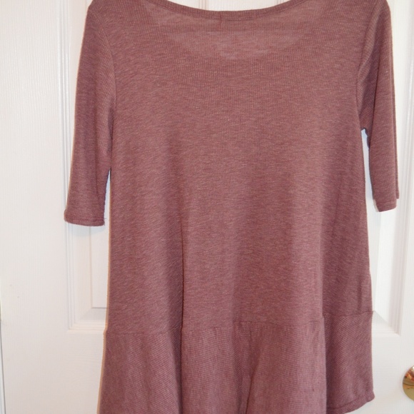 Burgundy Swing Top with Drop Hem - Picture 2 of 3
